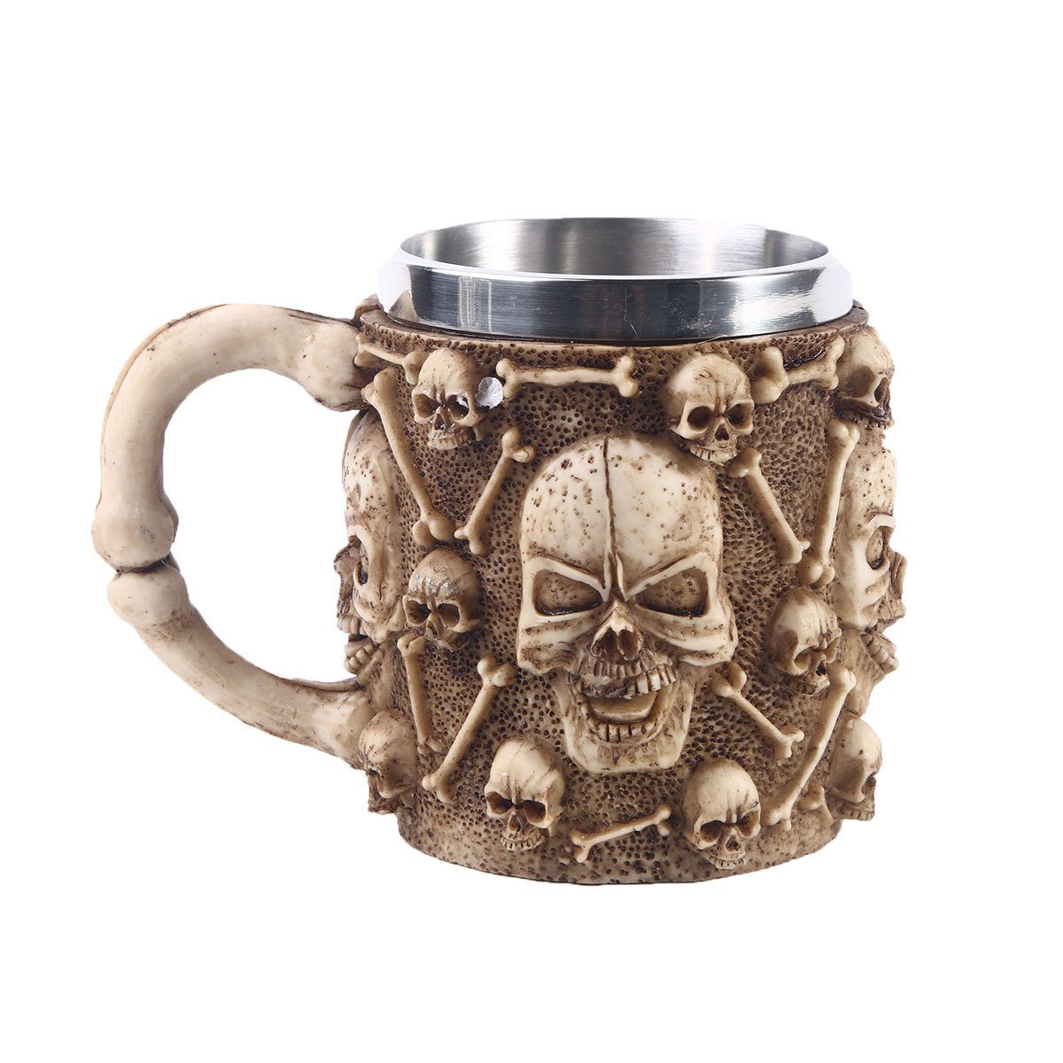 Mug Viking Crâne et Ossements résine et métal