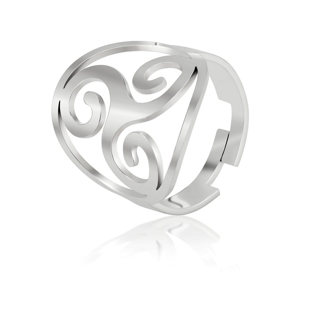 Bague Viking Triskélion : Symbole d'Éternité et de Force argenté