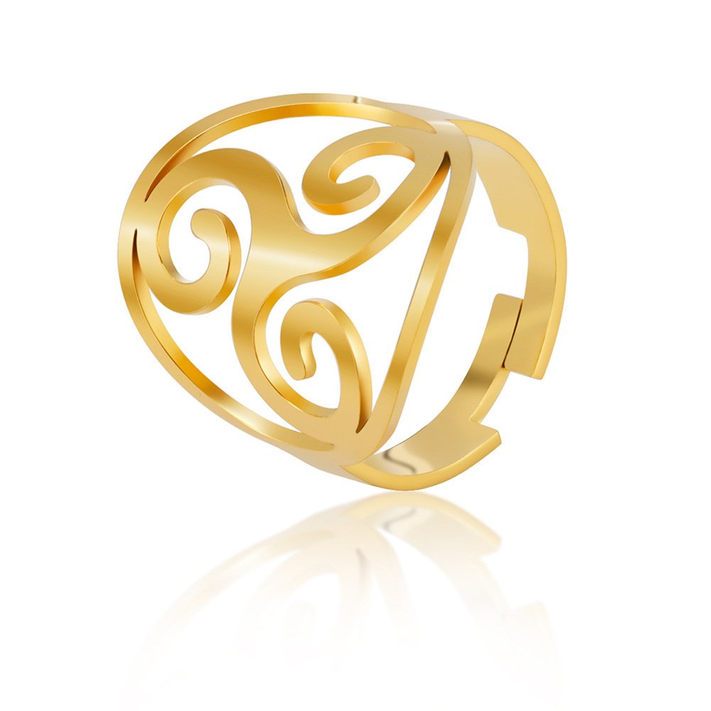 Bague Viking Triskélion : Symbole d'Éternité et de Force doré