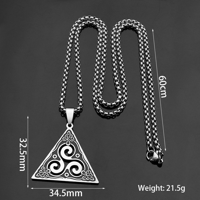 Dimension Pendentif Viking Triskel en Acier Titane