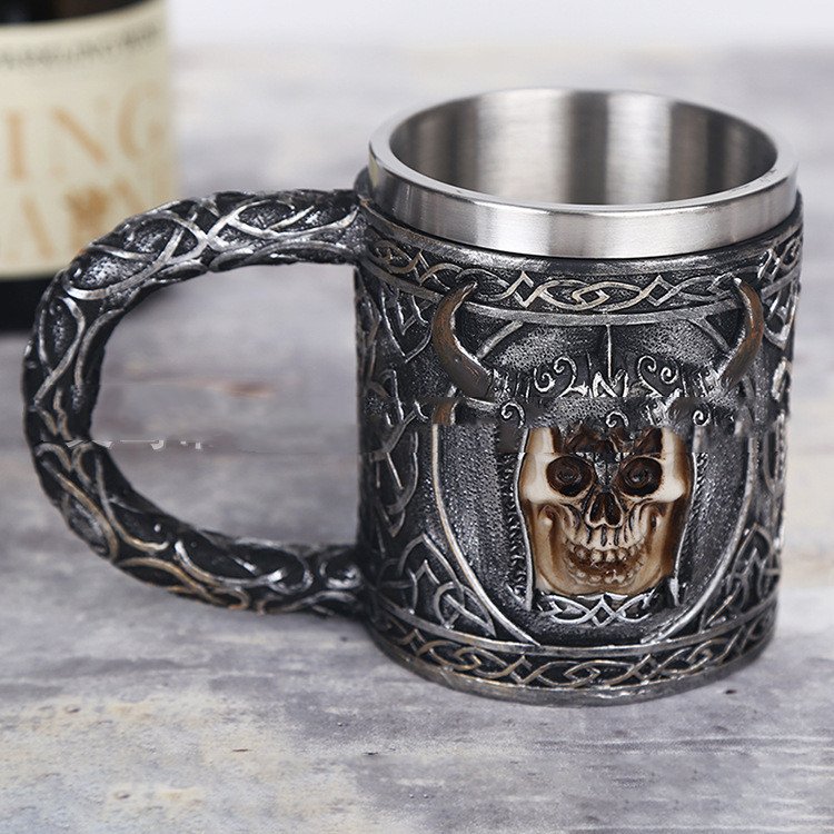 Mug Viking Valknut intérieur en acier inoxydable