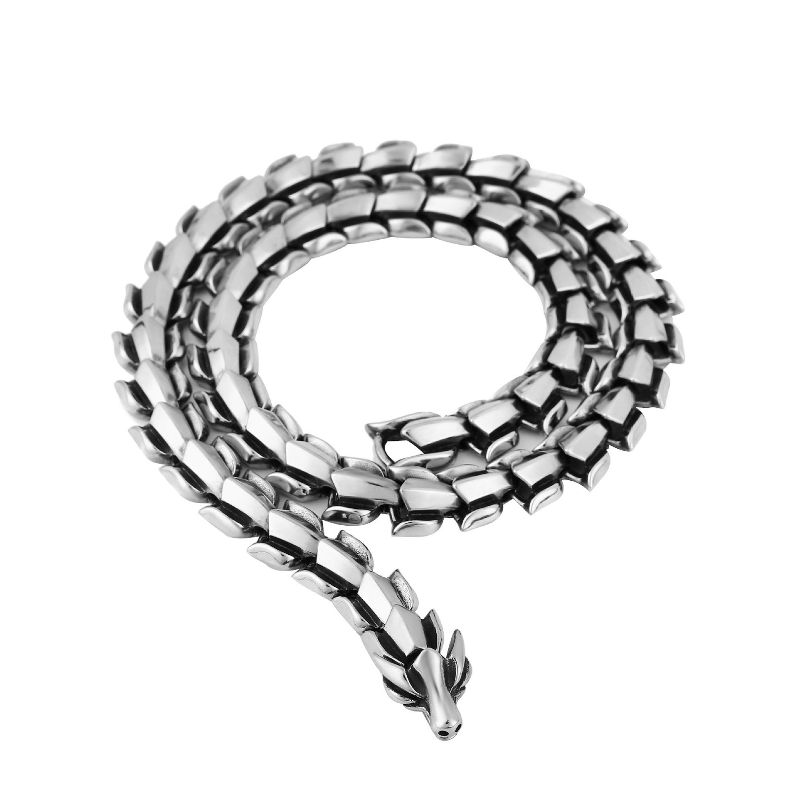 Collier Viking Ouroboros acier