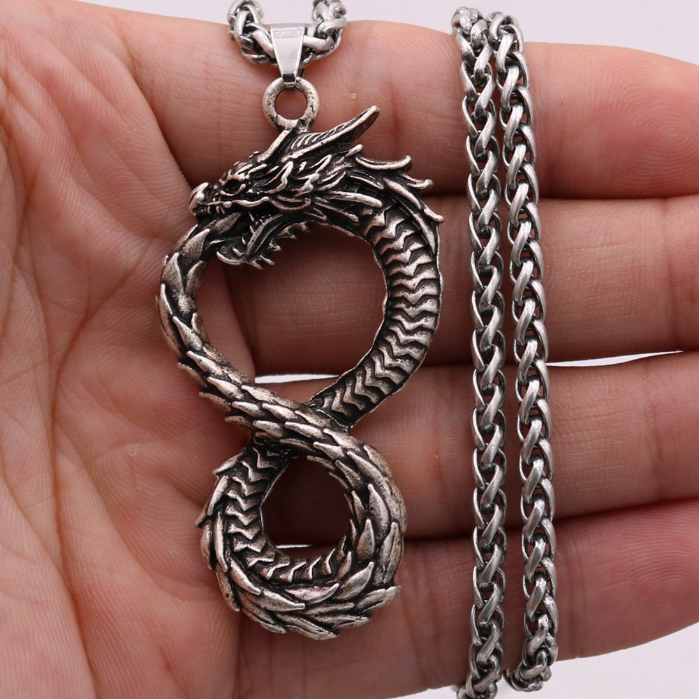 Collier Viking Ouroboros chaine en acier