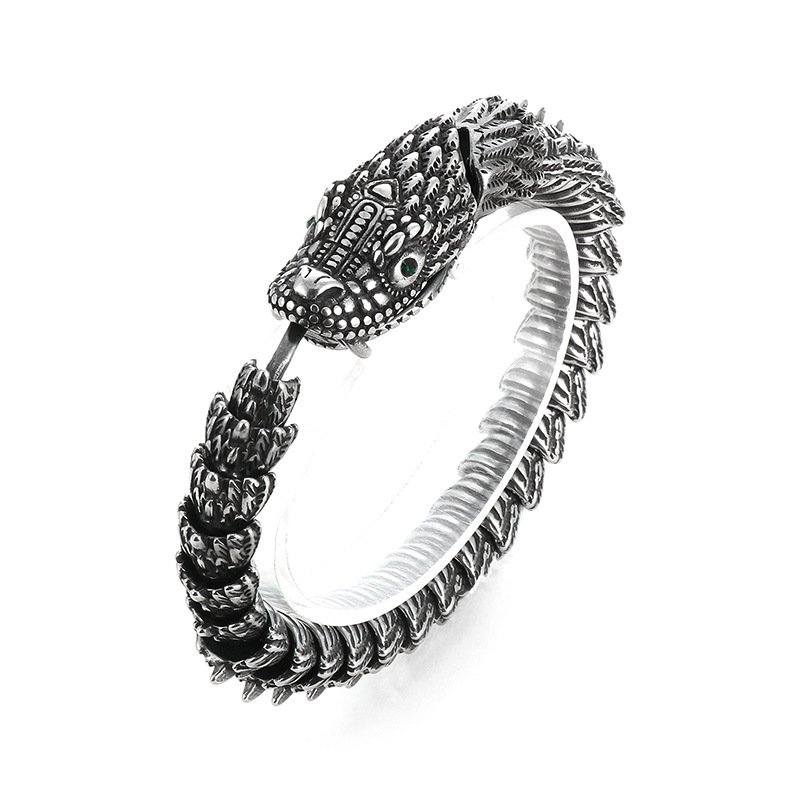 Bracelet Viking : Serpent d'Acier Titane noir