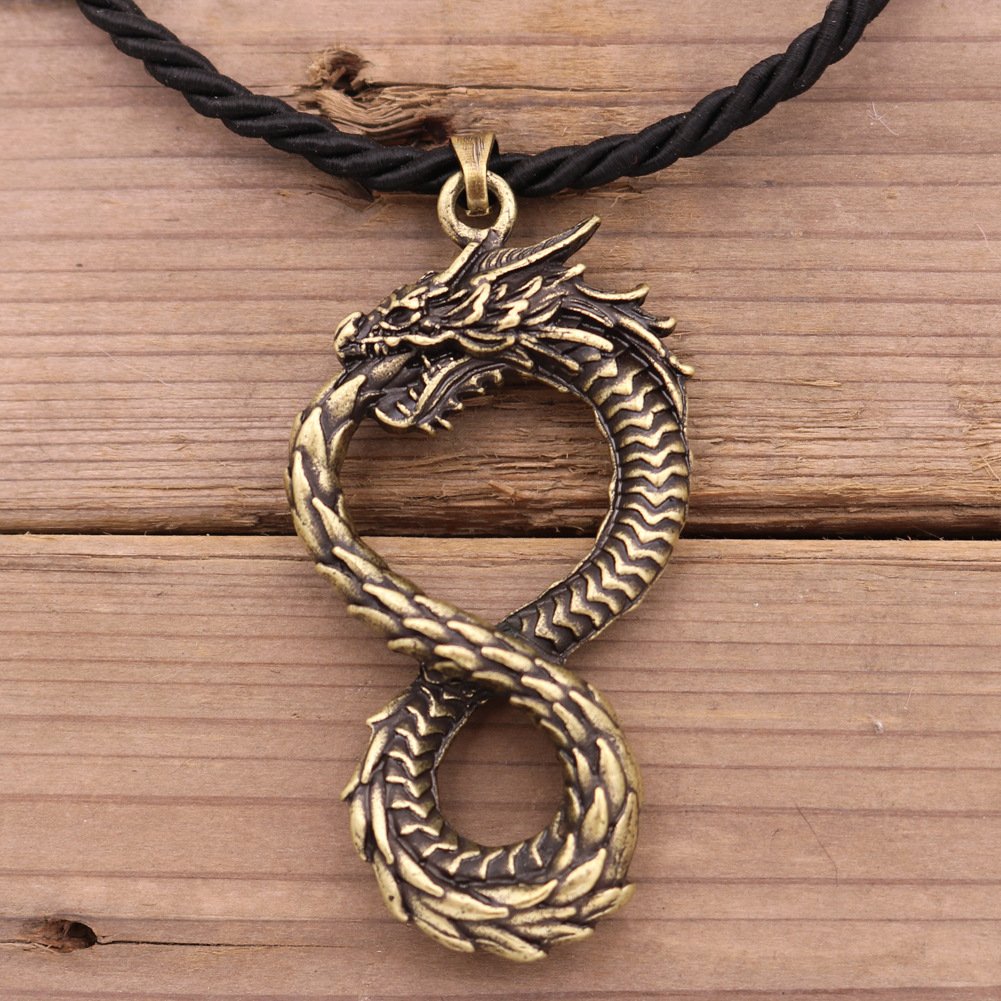 Collier Viking Ouroboros cordon en coton