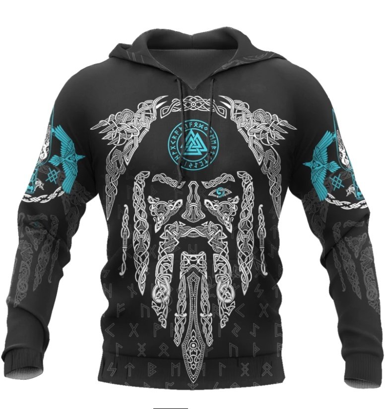 Sweat-shirt Noir et Blanc - Design Tribal Nordique