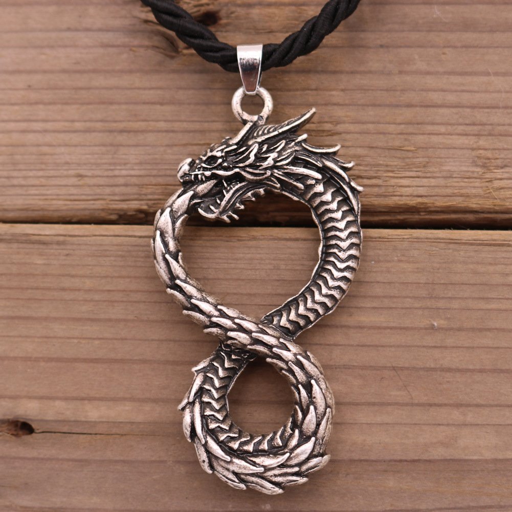 Collier Viking Ouroboros cordon en coton