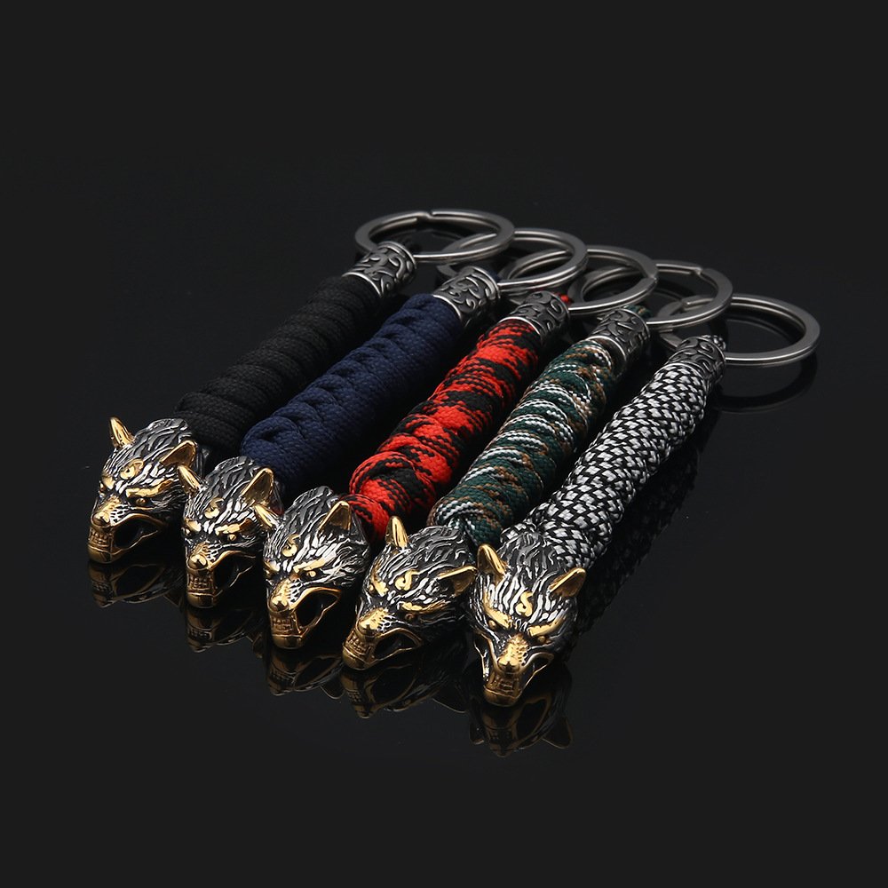 Porte-clés Viking Tête de Loup 4 coloris