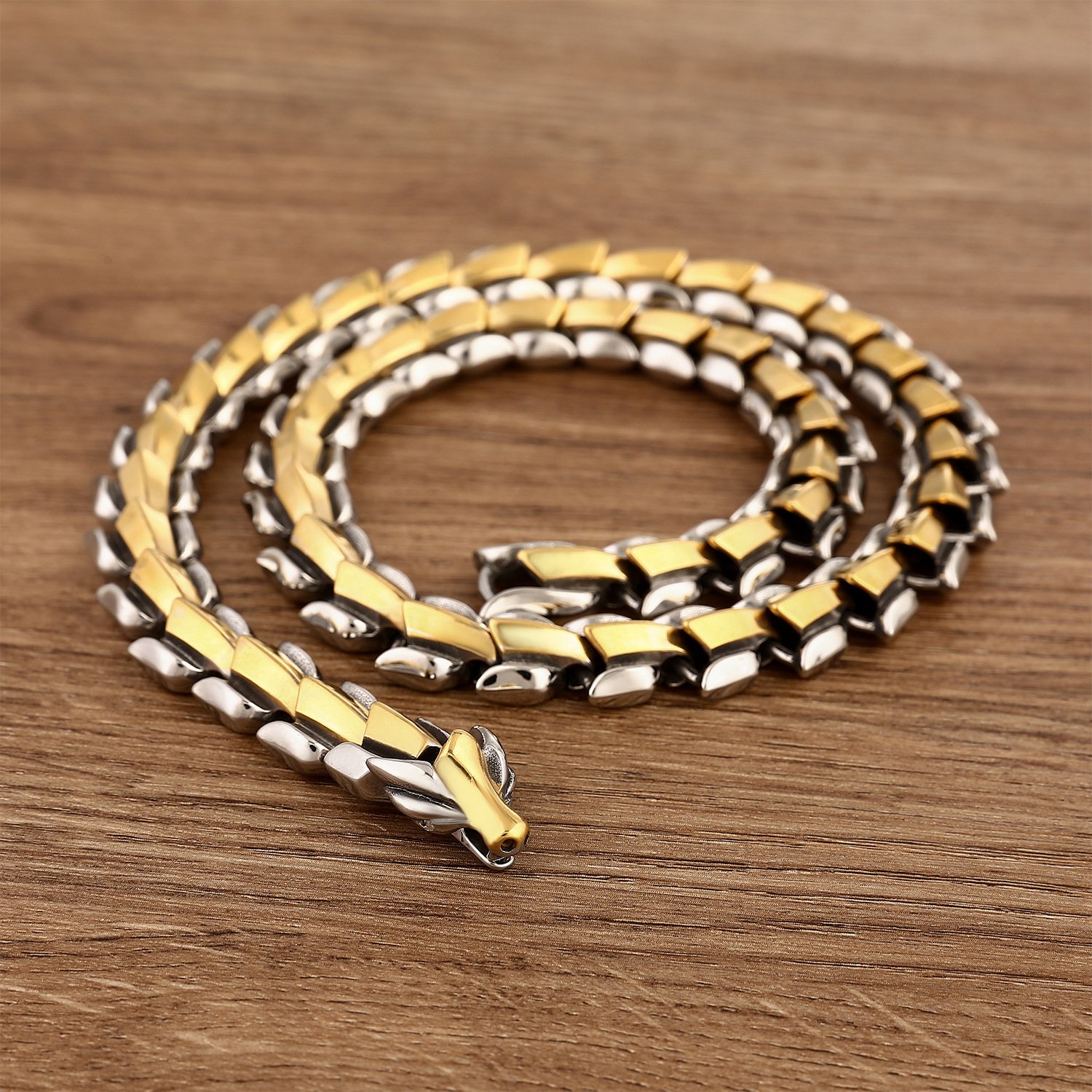 Collier Viking Ouroboros doré