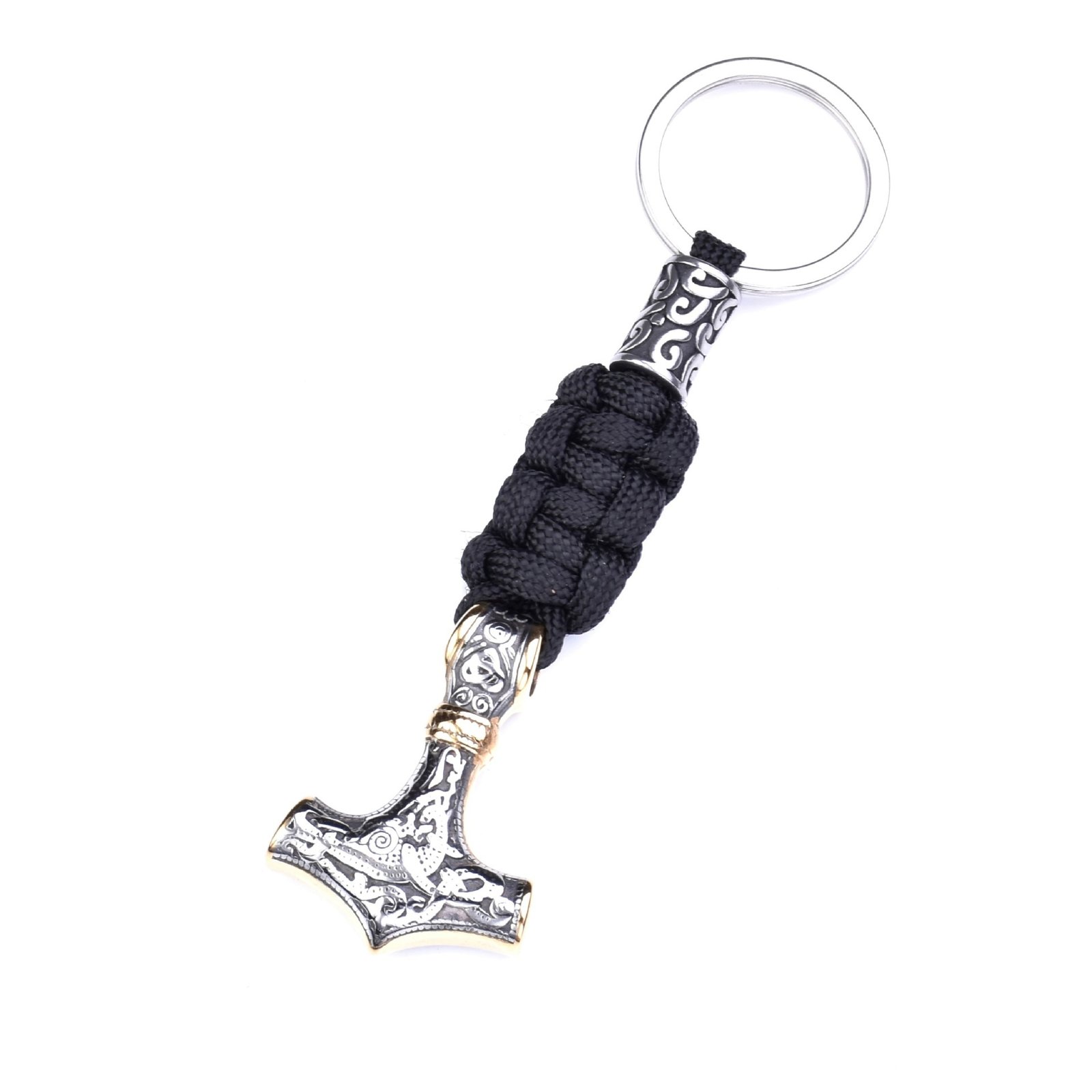 Porte-clés Viking Mjolnir - Marteau de Thor en Acier Inoxydable acier et or