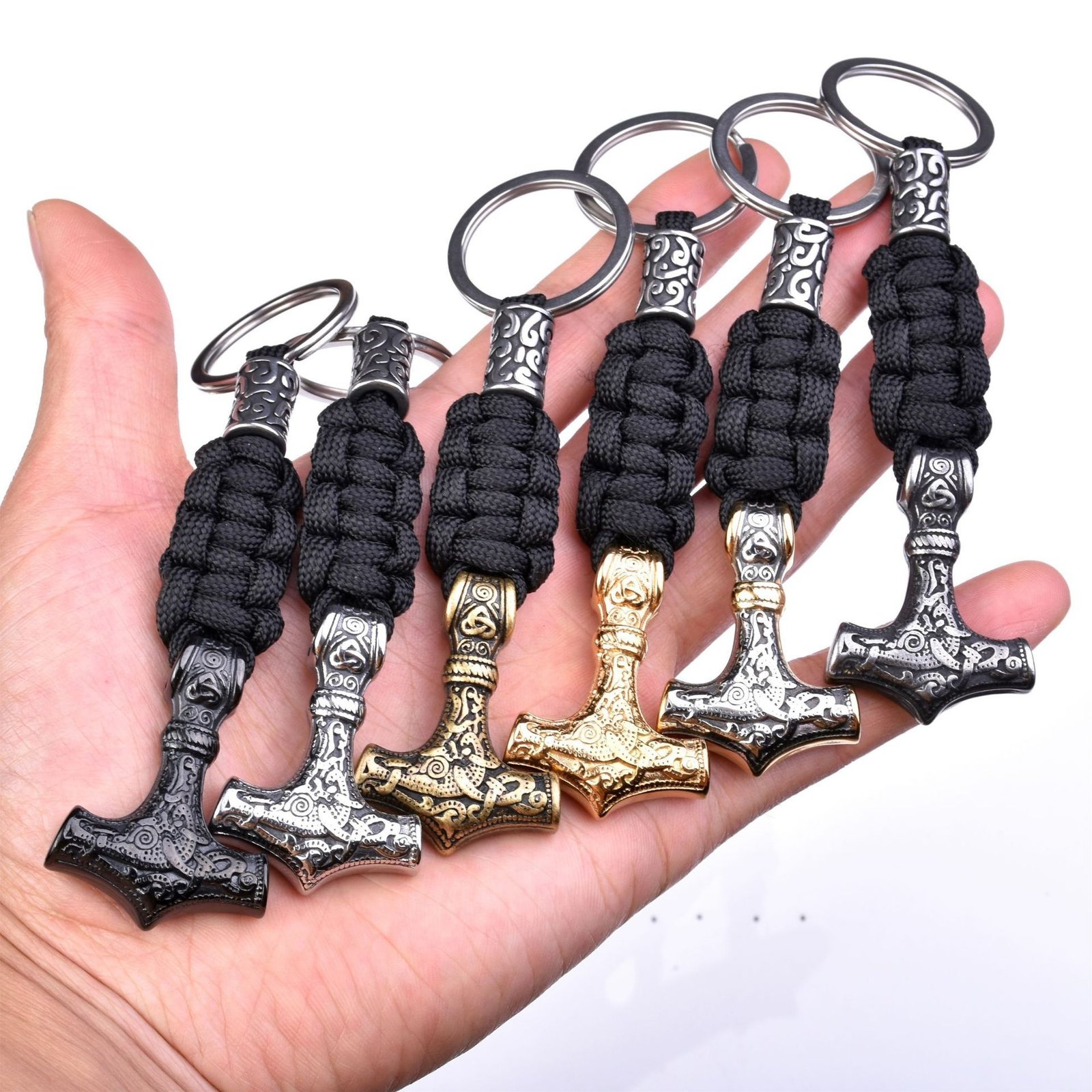 Porte-clés Viking Mjolnir - Marteau de Thor en Acier Inoxydable 6 coloris